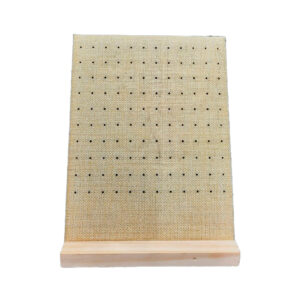 Exhibidor Arete Base Madera Yute