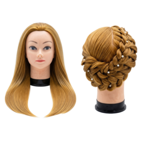 Cabezal de Dama con Peluca (Para práctica de peinados)