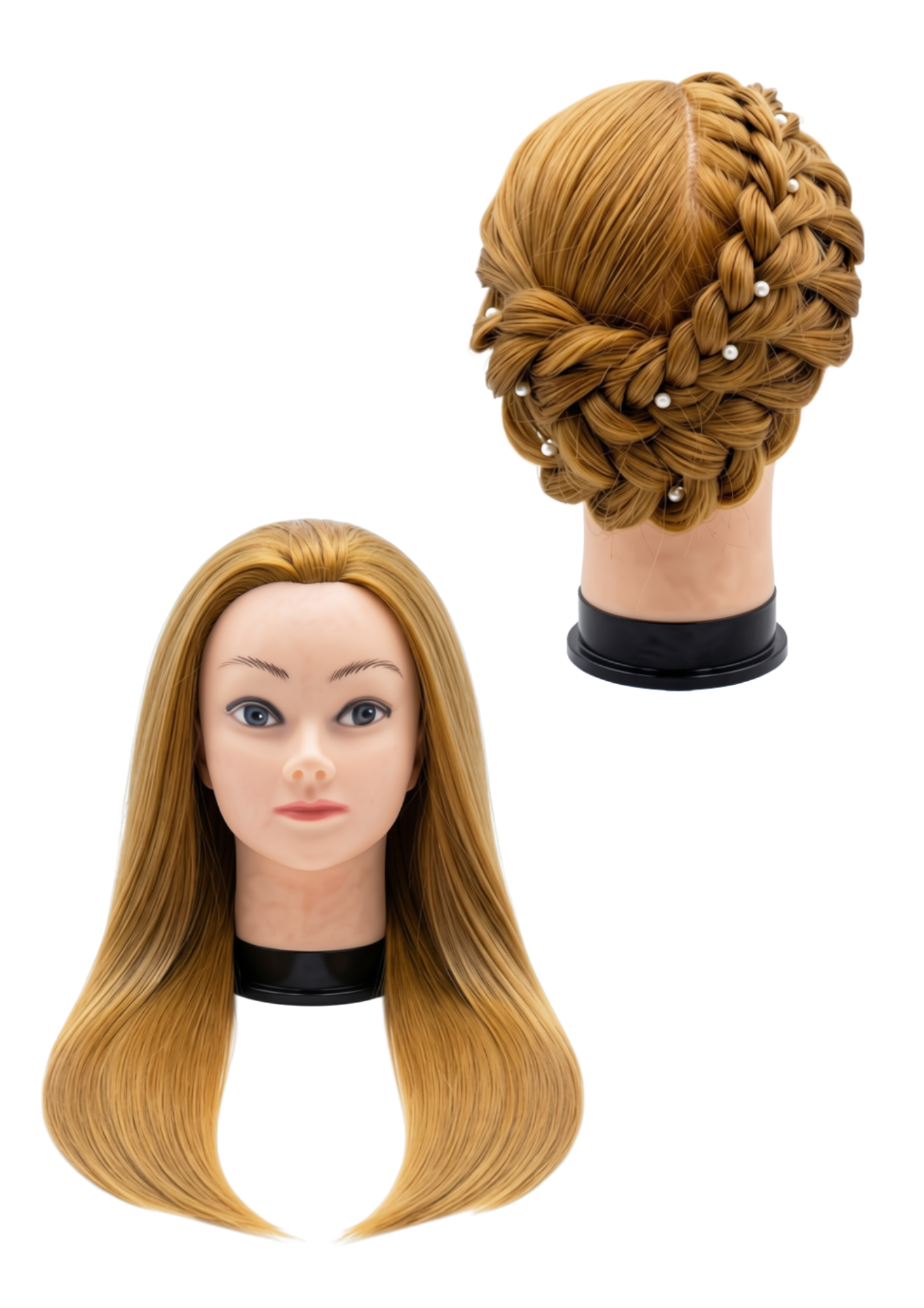Cabezal de Dama con Peluca (Para práctica de peinados)