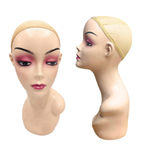 Cabezal de Dama de Plástico Maquillado (para pelucas y accesorios)