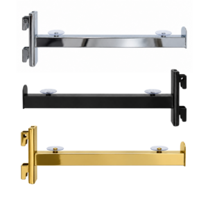 Brazo Recto para Cremallera 30 cm con Ventosas (Soporte para Repisa)