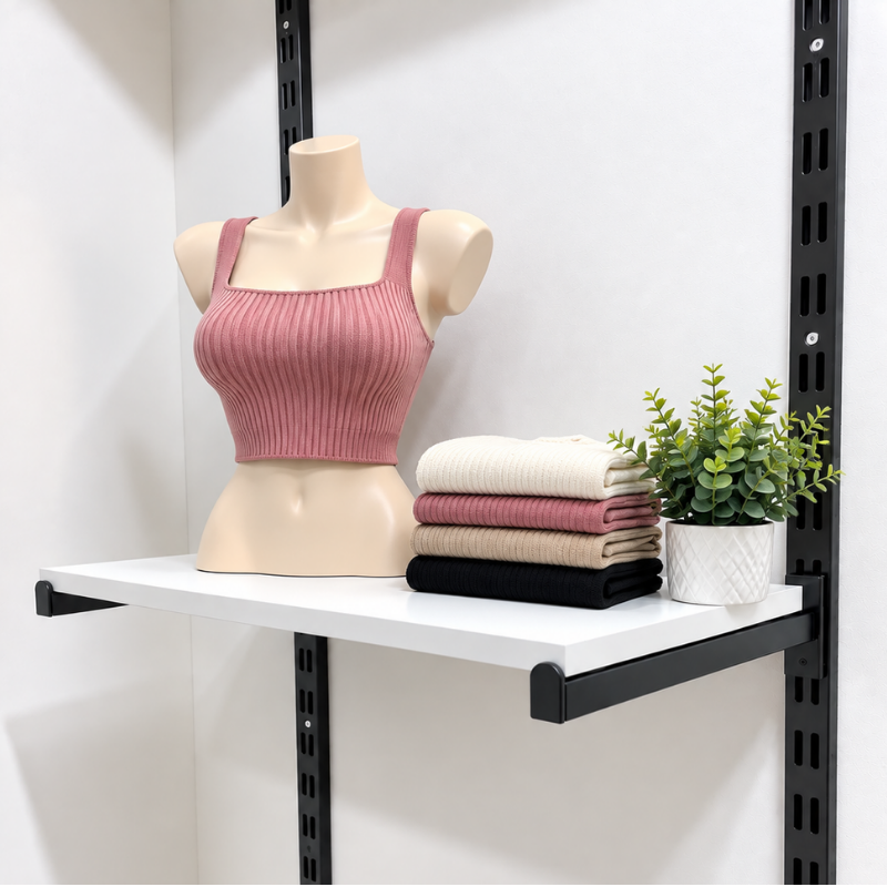 Brazo Recto para Cremallera 30 cm con Ventosas (Soporte para Repisa) - Imagen 3